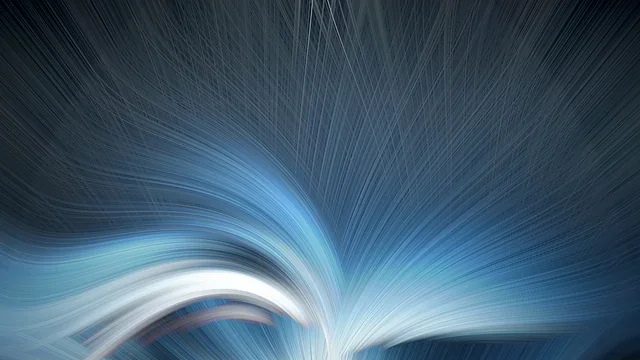 Blue light swirl in motion