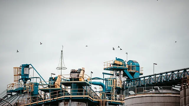 Industrial complex against an overcast sky