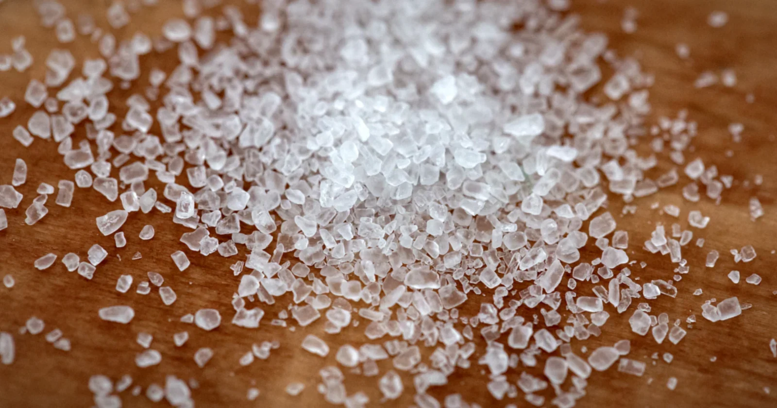 Close-up of glittering crystalline salt crystals