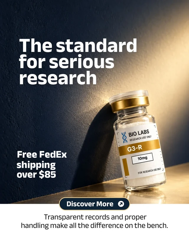 The standard for serious research: BioLabs G3-R vial. Free shipping on orders $85+. Discover More