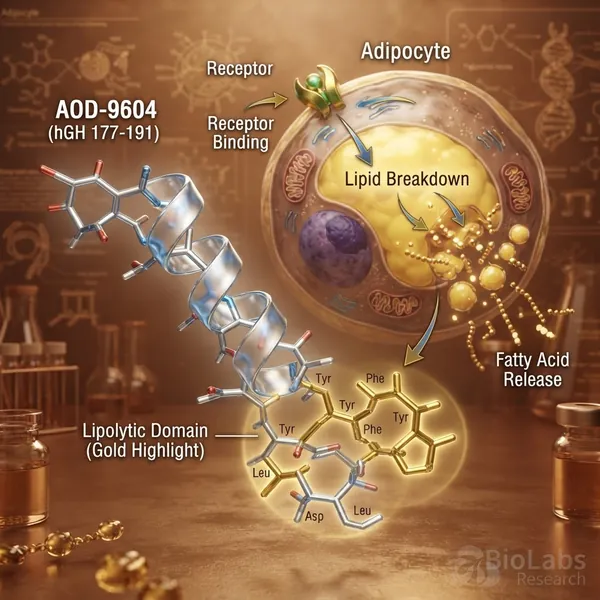 AOD-9604 (hGH 177-191): the lipolytic fragment of human growth hormone, shown wi