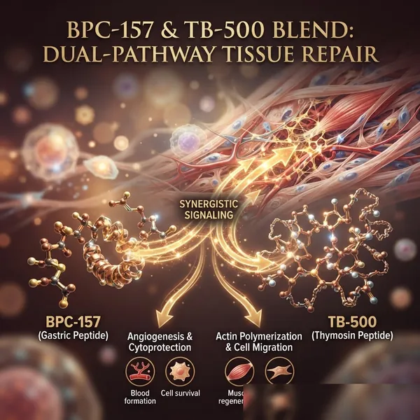 Clear glass research vial labeled BPC-157 with a gold crimp cap