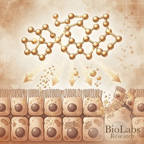Clear glass research vial labeled BPC-157 with a gold crimp cap
