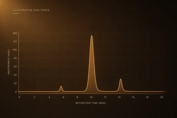 HPLC chromatogram trace printed on a lot certificate