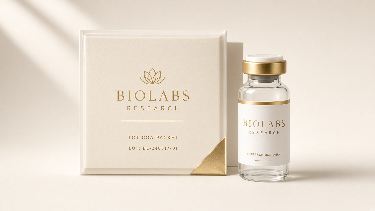 Lot COA packet with BioLabs research vial