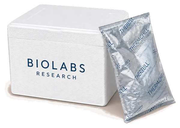 Cold-chain packing illustration for temperature-sensitive research reagent shipments